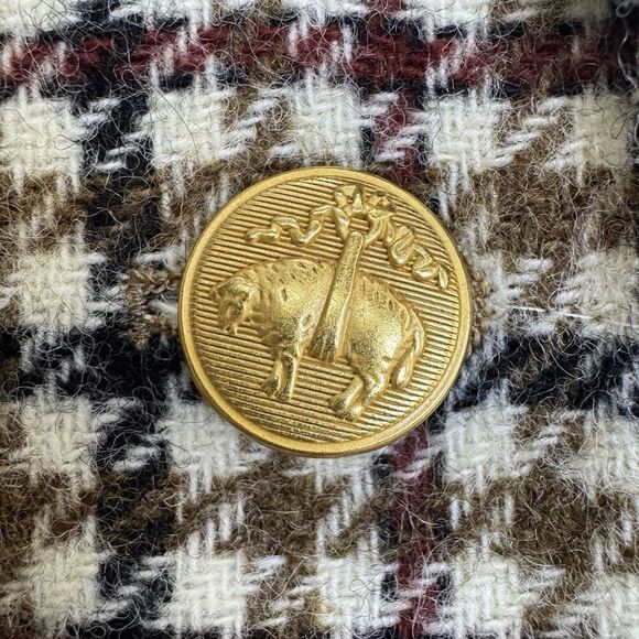 Brooks Brothers Red Fleece Wool Blazer Jacket Size 12 Houndstooth Gold Buttons - Picture 5 of 12
